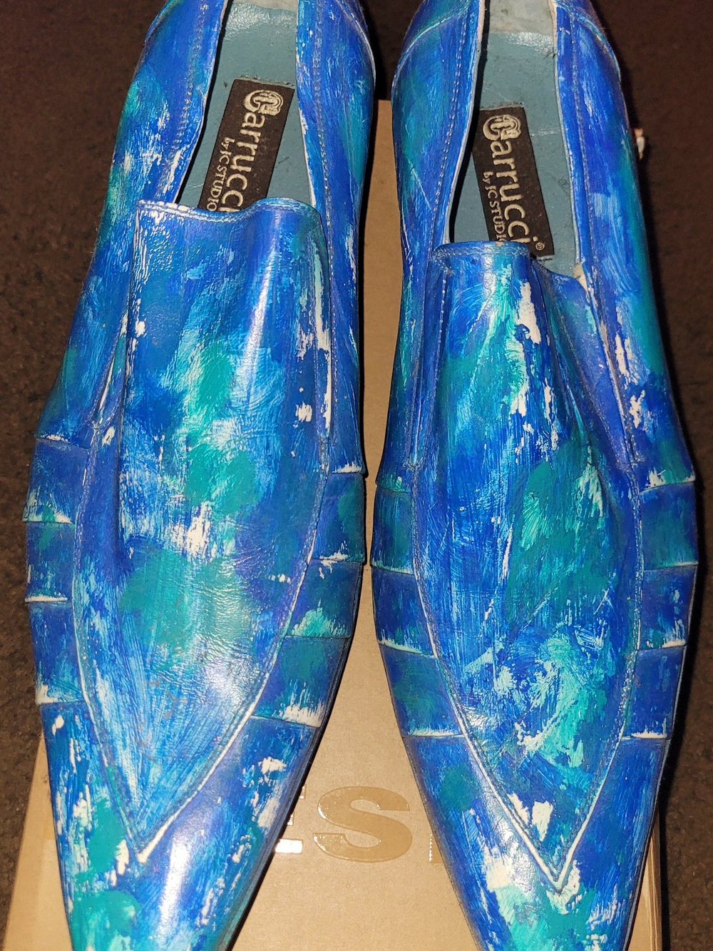 Blue Artistic Men's Slip-On Loafers